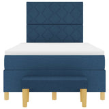 Letto a molle con materasso Blu 120 x 200 cm Tessuto