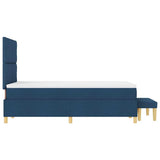 Letto a molle con materasso Blu 120 x 200 cm Tessuto