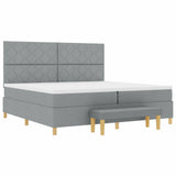 Letto a molle con cuscino Grigio chiaro 200 x 200 cm Tessuto