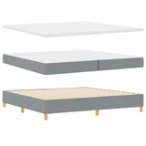 Letto a molle con cuscino Grigio chiaro 200 x 200 cm Tessuto