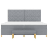 Letto a molle con cuscino Grigio chiaro 200 x 200 cm Tessuto
