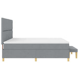 Letto a molle con cuscino Grigio chiaro 200 x 200 cm Tessuto