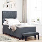 Letto a molle con testiera Grigio scuro 190 x 90 cm Velluto