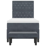 Letto a molle con testiera Grigio scuro 190 x 90 cm Velluto