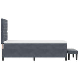 Letto a molle con testiera Grigio scuro 190 x 90 cm Velluto