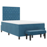 Letto a molle con materasso Blu scuro 120 x 190 cm Velluto