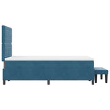 Letto a molle con materasso Blu scuro 120 x 190 cm Velluto