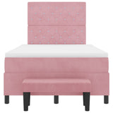 Letto a molle con materasso Rosa 120 x 190 cm Velluto