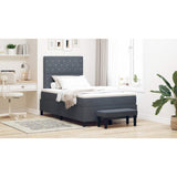 Letto a molle con materasso Grigio scuro 120 x 200 cm Velluto