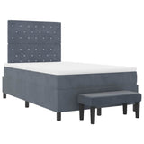 Letto a molle con materasso Grigio scuro 120 x 200 cm Velluto