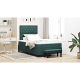Letto a molle con materasso Verde Scuro 120 x 200 cm Velluto
