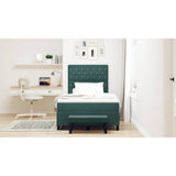 Letto a molle con materasso Verde Scuro 120 x 200 cm Velluto