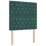 Letto a molle con materasso Verde Scuro 120 x 200 cm Velluto