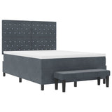 Letto a molle con testiera Grigio scuro 190 x 140 cm Velluto