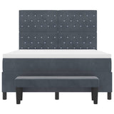Letto a molle con testiera Grigio scuro 190 x 140 cm Velluto