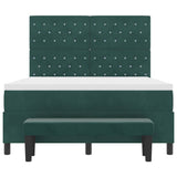 Letto a molle con materasso Verde scuro 140 x 200 cm Velluto