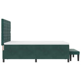Letto a molle con materasso Verde scuro 140 x 200 cm Velluto