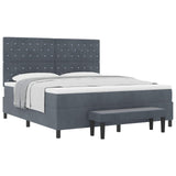 Letto a molle con materasso Grigio scuro 180 x 200 cm Velluto