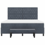 Letto a molle con materasso Grigio scuro 180 x 200 cm Velluto