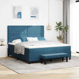 Letto a molle con materasso Blu scuro 180 x 200 cm Velluto