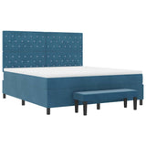Letto a molle con materasso Blu scuro 180 x 200 cm Velluto