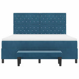 Letto a molle con materasso Blu scuro 180 x 200 cm Velluto