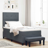 Letto a molle con testiera Grigio scuro 200 x 90 cm Velluto