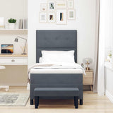 Letto a molle con testiera Grigio scuro 200 x 90 cm Velluto