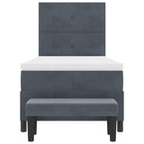 Letto a molle con testiera Grigio scuro 200 x 90 cm Velluto