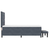Letto a molle con testiera Grigio scuro 200 x 90 cm Velluto
