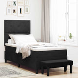 Letto a molle con testiera Nero 200 x 100 cm Velluto