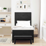 Letto a molle con testiera Nero 200 x 100 cm Velluto