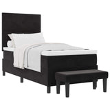 Letto a molle con testiera Nero 200 x 100 cm Velluto