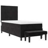 Letto a molle con testiera Nero 200 x 100 cm Velluto