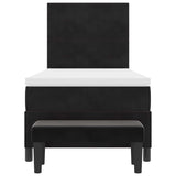 Letto a molle con testiera Nero 200 x 100 cm Velluto