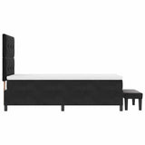 Letto a molle con testiera Nero 200 x 100 cm Velluto