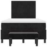Letto a molle con testiera Nero 190 x 120 cm Velluto