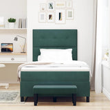 Letto a molle con materasso Verde scuro 120 x 190 cm Velluto