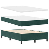 Letto a molle con materasso Verde scuro 120 x 190 cm Velluto