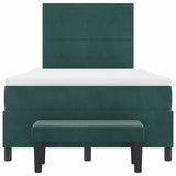Letto a molle con materasso Verde scuro 120 x 190 cm Velluto