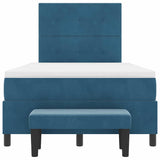 Letto a molle con materasso Blu scuro 120 x 190 cm Velluto