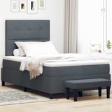 Letto a molle con testiera Grigio scuro 200 x 120 cm Velluto