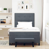 Letto a molle con testiera Grigio scuro 200 x 120 cm Velluto