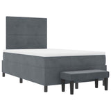 Letto a molle con testiera Grigio scuro 200 x 120 cm Velluto