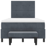 Letto a molle con testiera Grigio scuro 200 x 120 cm Velluto