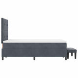 Letto a molle con testiera Grigio scuro 200 x 120 cm Velluto