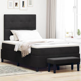Letto a molle con testiera Nero 200 x 120 cm Velluto