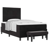 Letto a molle con testiera Nero 200 x 120 cm Velluto