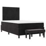 Letto a molle con testiera Nero 200 x 120 cm Velluto