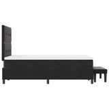 Letto a molle con testiera Nero 200 x 120 cm Velluto